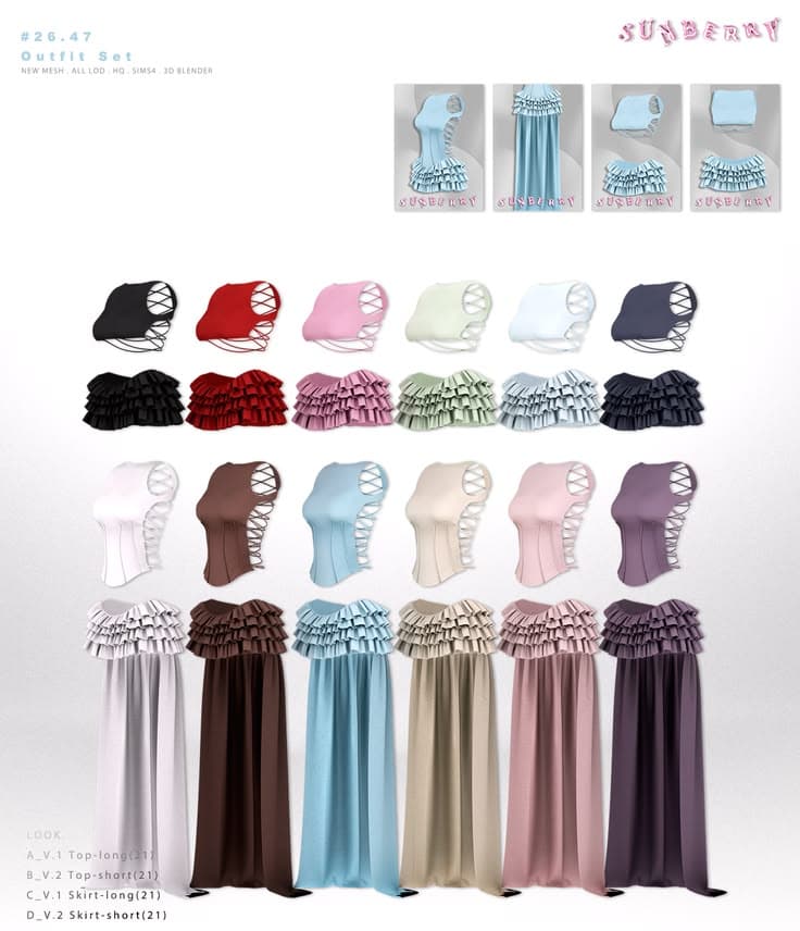 Галерея мода Сет одежды 26.47 Outfit Set #3